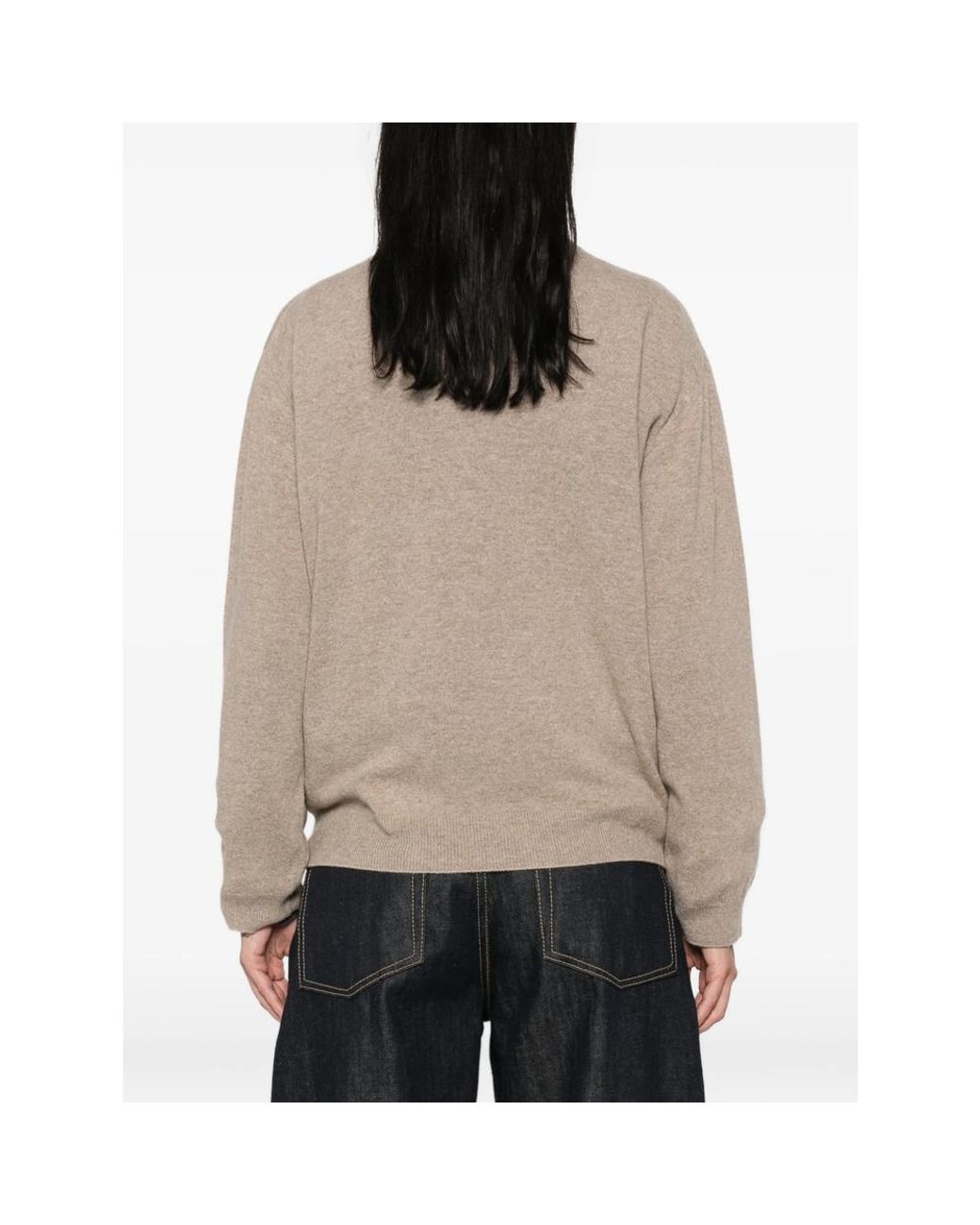 LA PISCINE Natural V-Neck Sweater