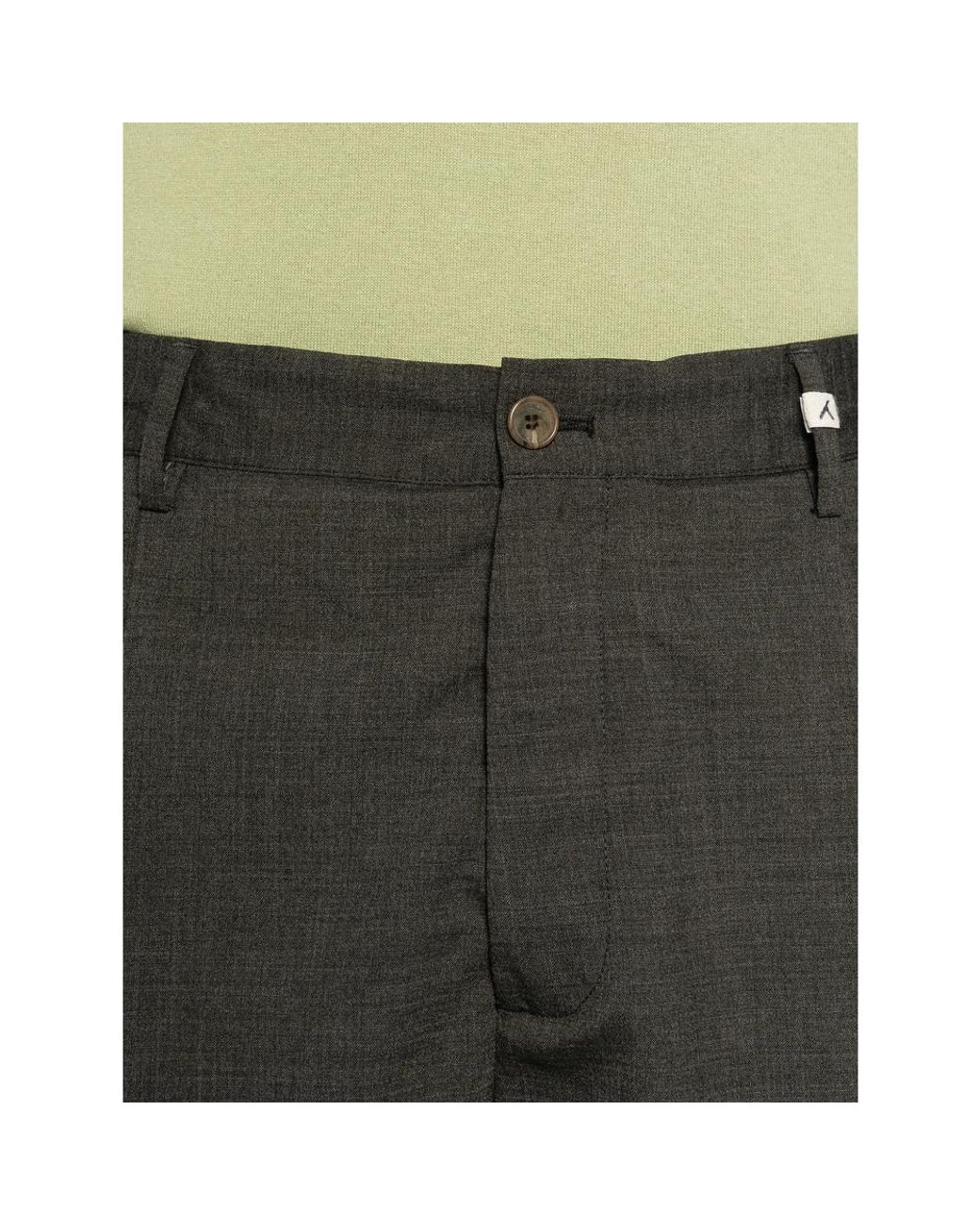 Myths Gray Pleated Belt-Loop Shorts for men