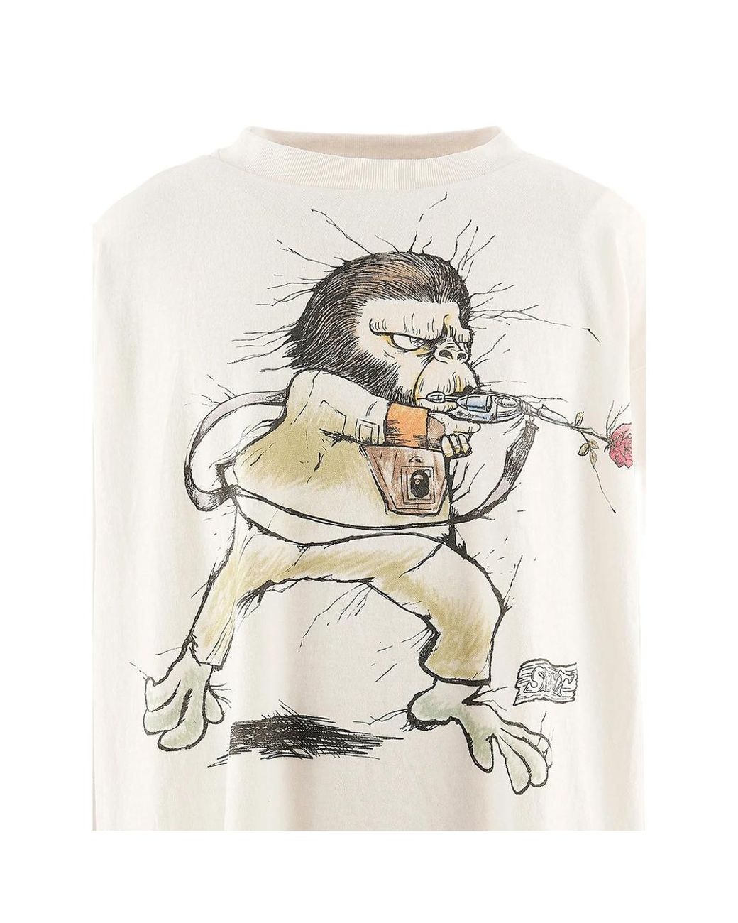 SAINT Mxxxxxx White X Bape Graphic-Print T-Shirt for men