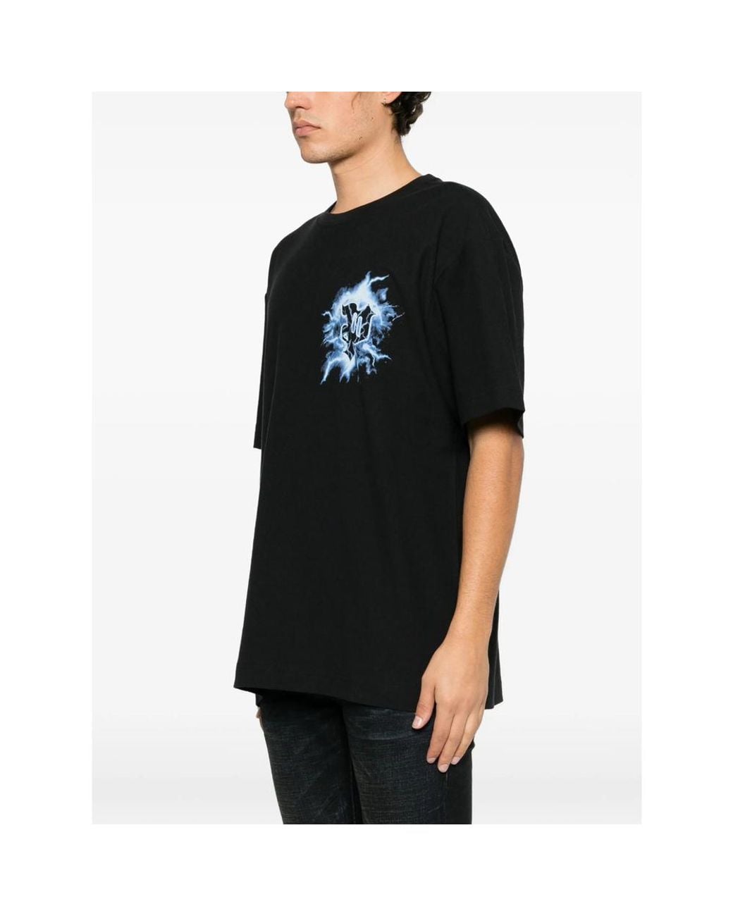 Purple Brand Black Graphic-Print T-Shirt for men