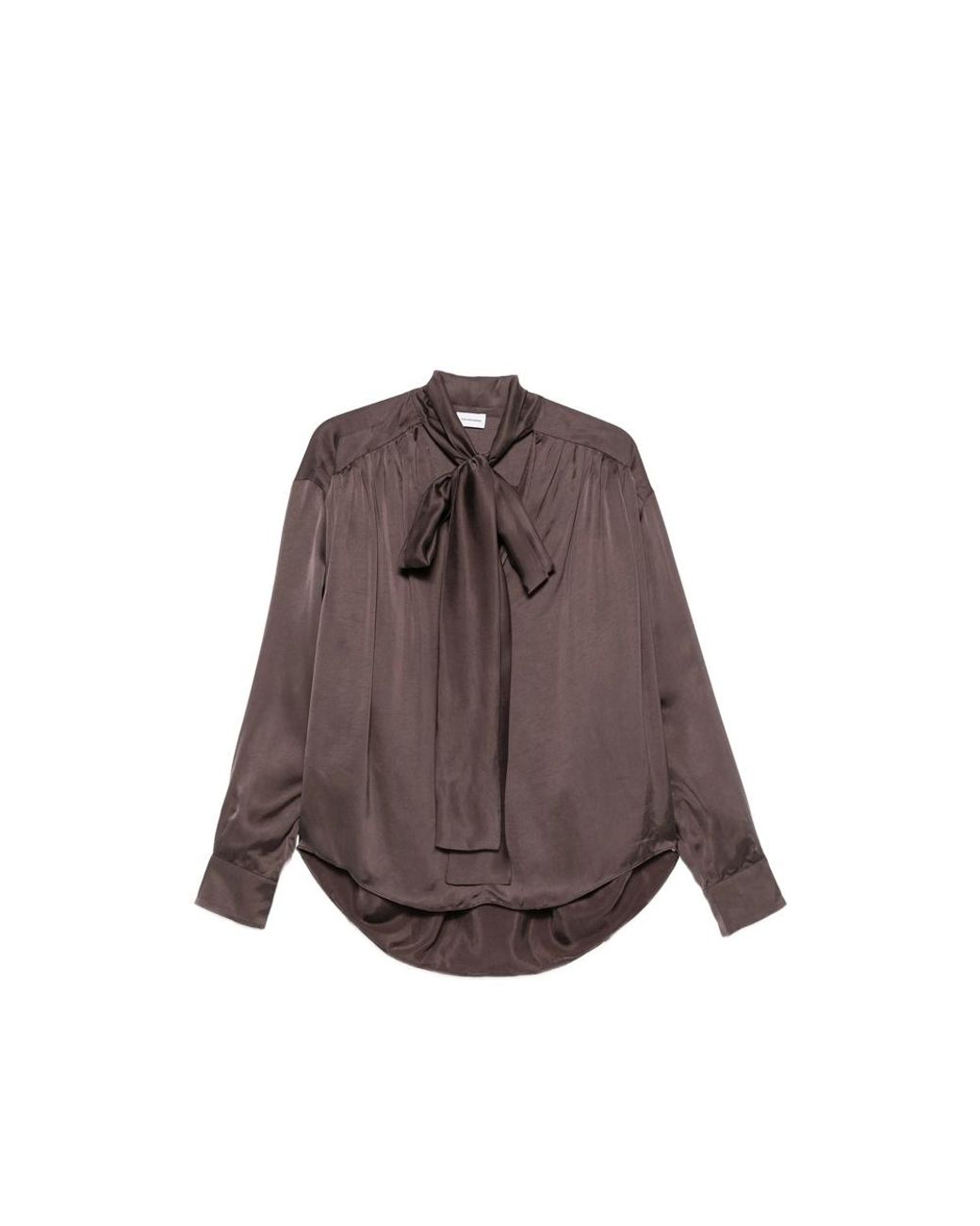 ANDAMANE Brown Mathilda Gathered Blouse