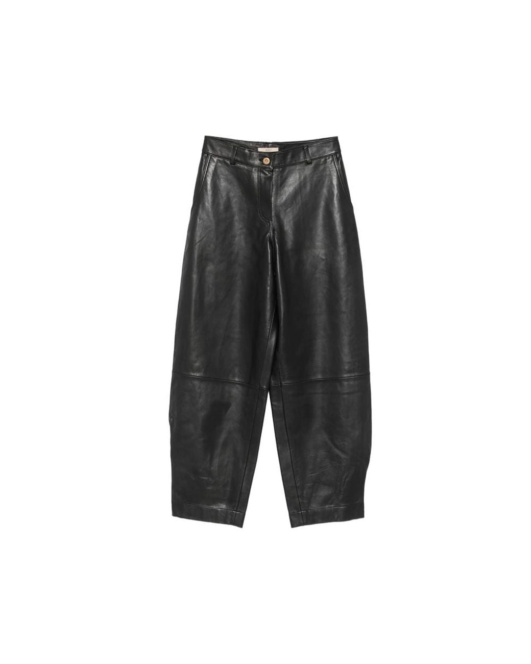 Sessun Gray Carlea Leather Tapered Trousers