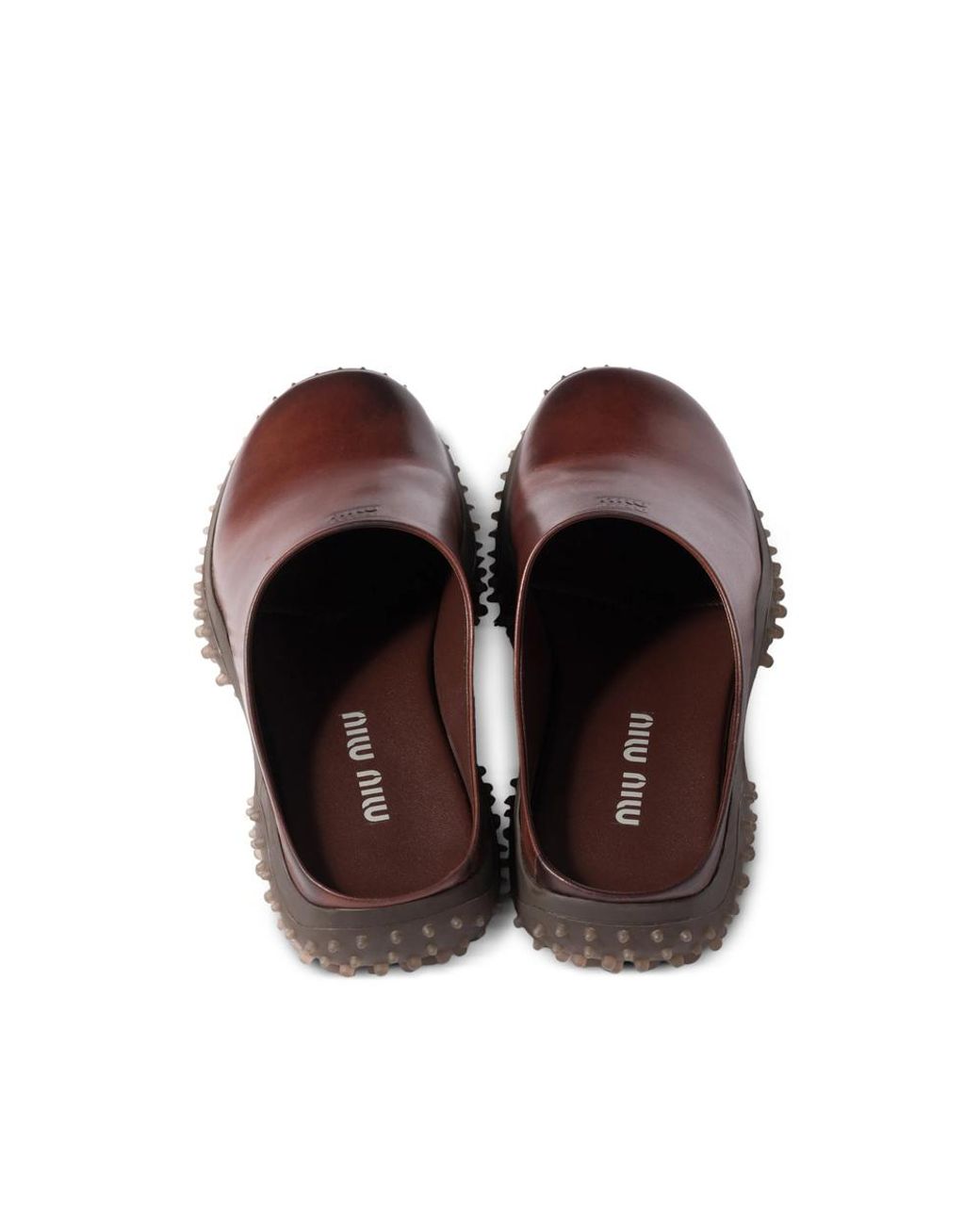 Miu Miu Brown Leather Mules