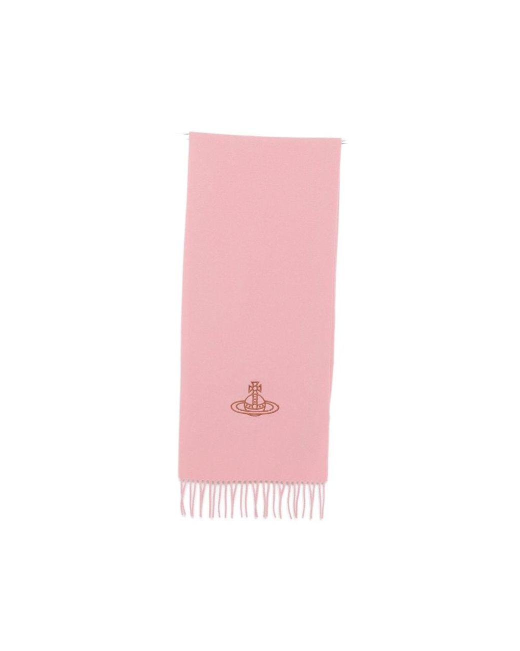 Vivienne Westwood Pink Orb-Embroidered Fringed Scarf