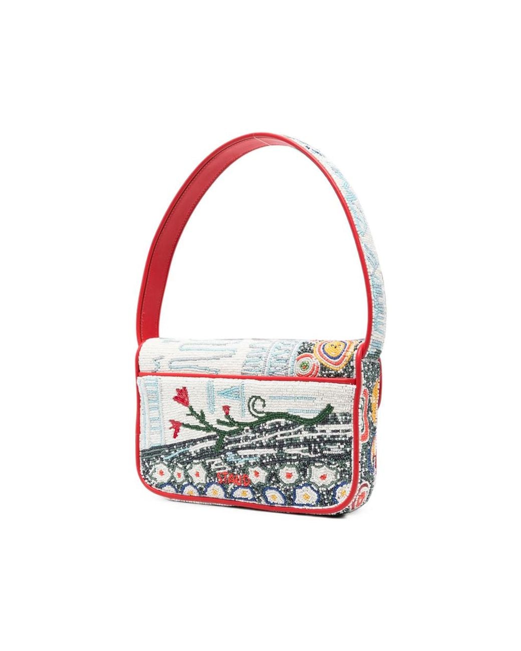 Staud Multicolor Tommy Bead-Embellished Shoulder Bag