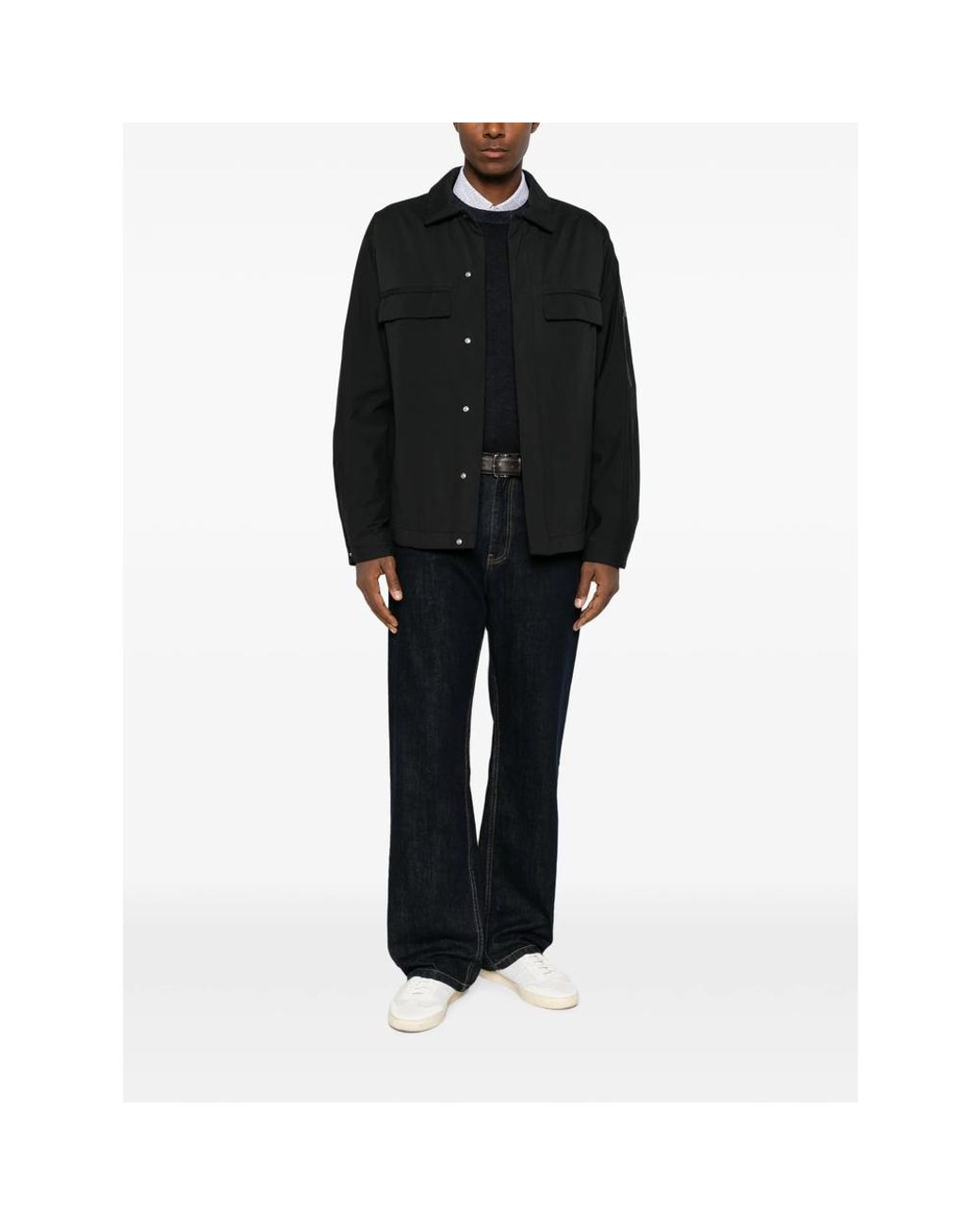 Laminar Black Flap-Pockets Jacket for men