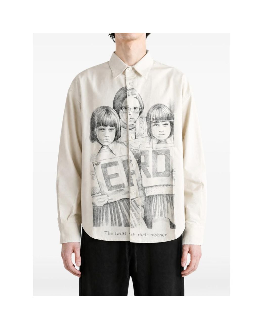 Enfants Riches Deprimes White Everyday Graphic-Print Button-Down Shirt for men