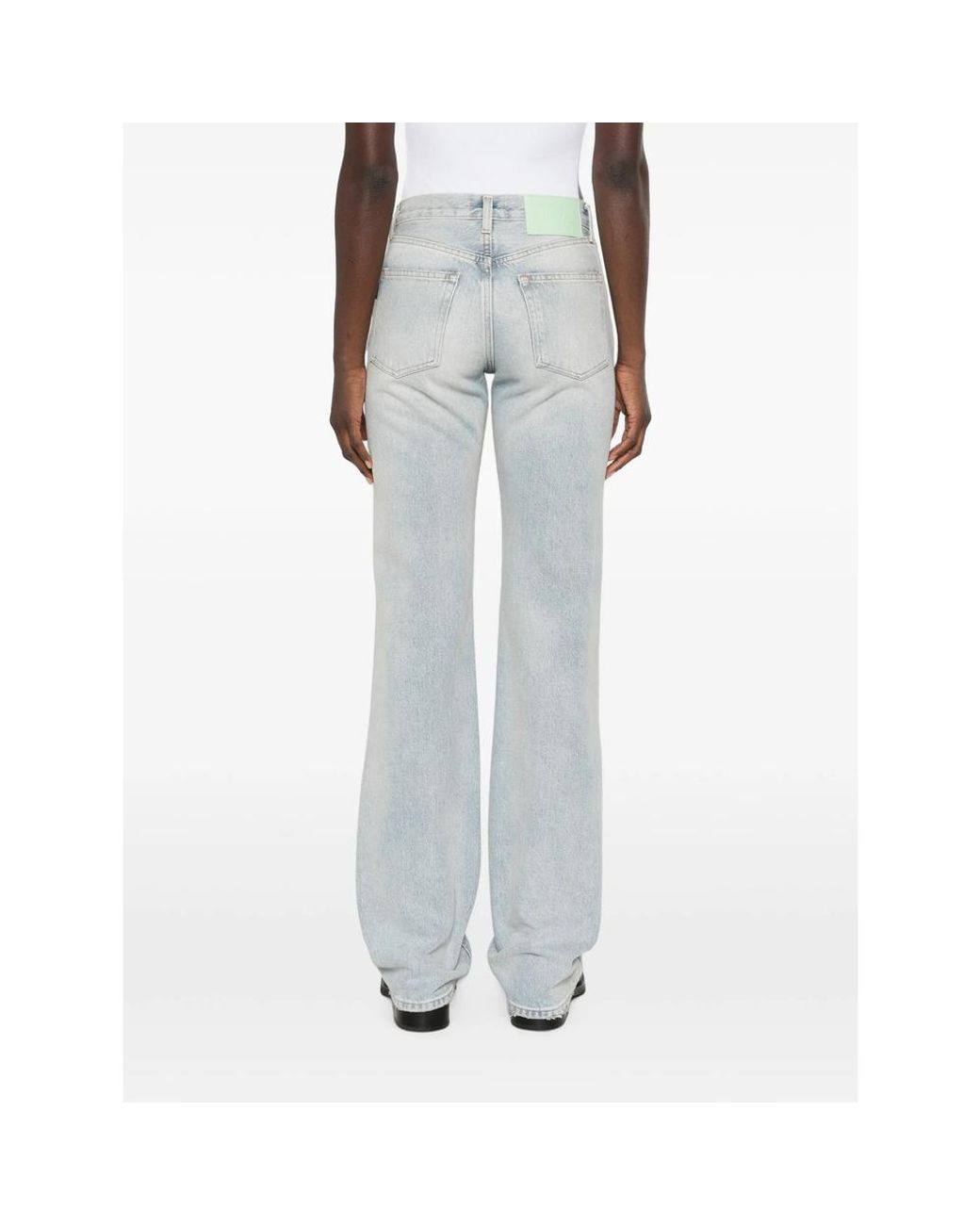 Haikure Blue Distressed Straight-Leg Jeans