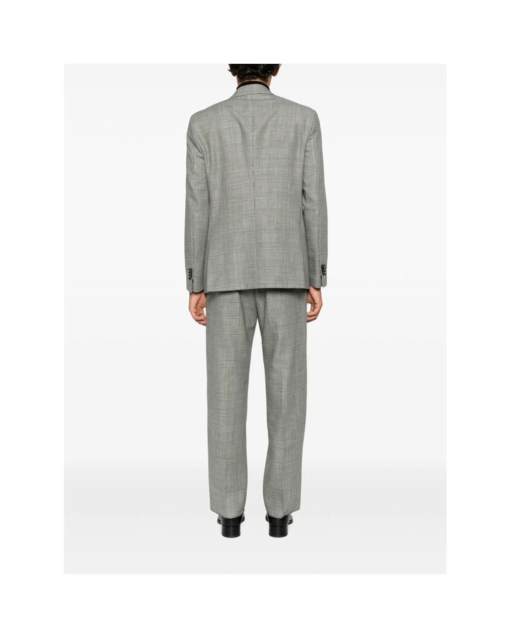 época Gray Prince Of Wales Check Double-Breasted Suit for men