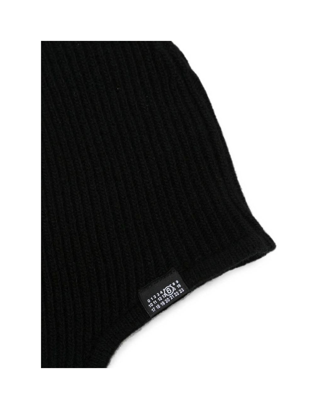 MM6 by Maison Margiela Black Ribbed-Knit Ear-Flap Hat for men