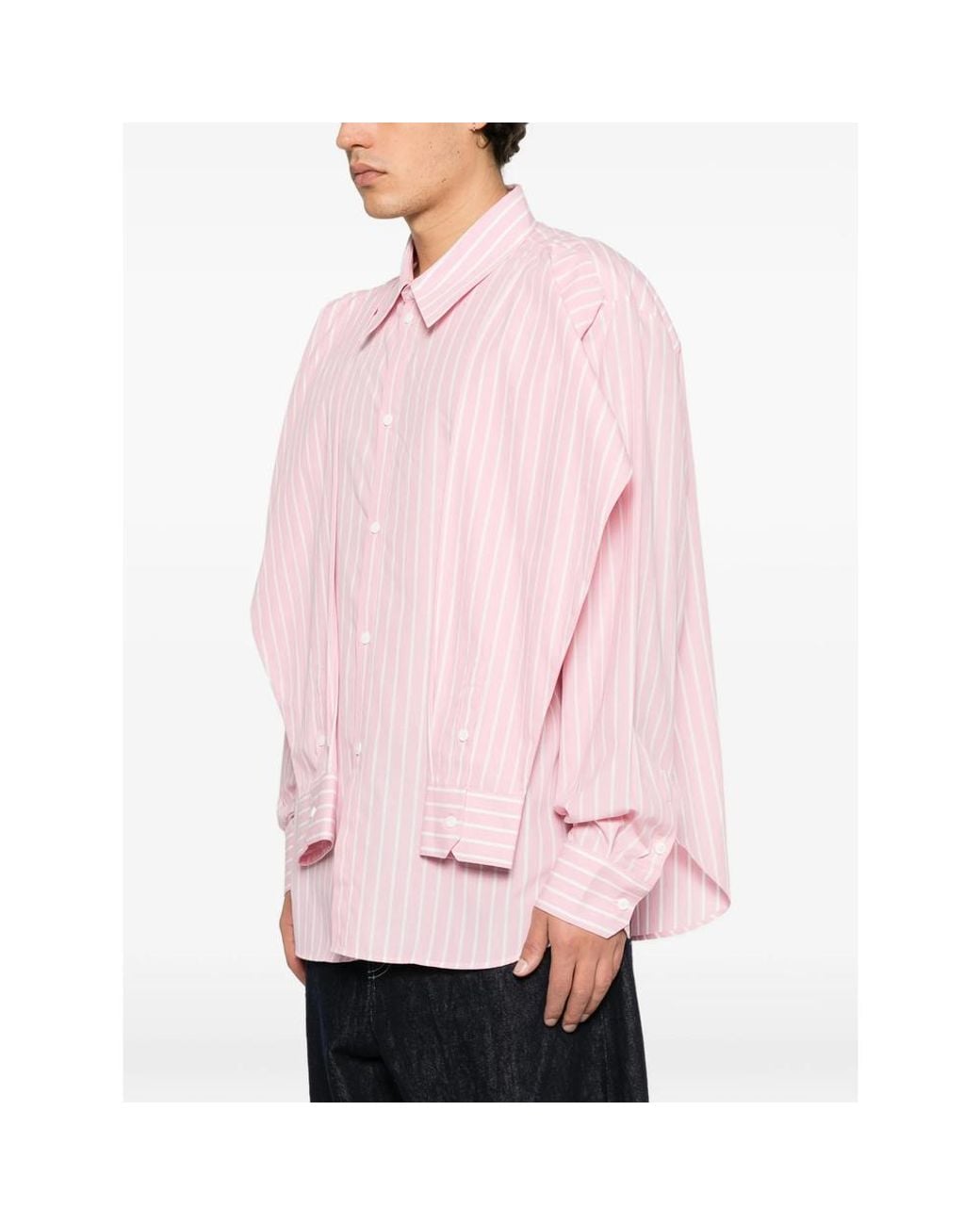 Charles Jeffrey Pink Stripe-Print Trompe-L'Oeil Shirt for men