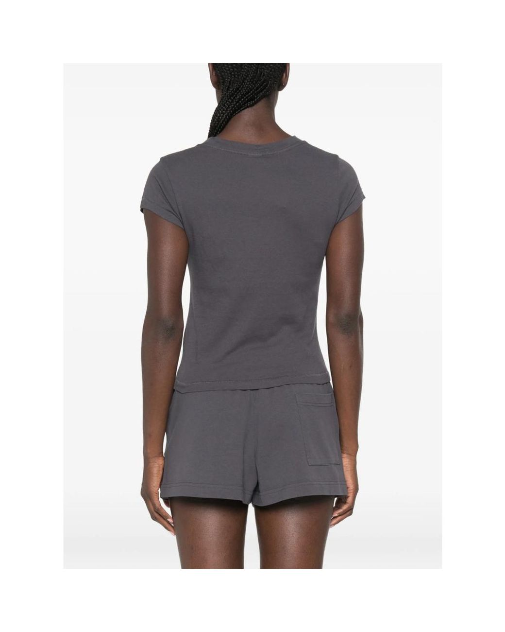Sporty & Rich Gray Logo-Print T-Shirt