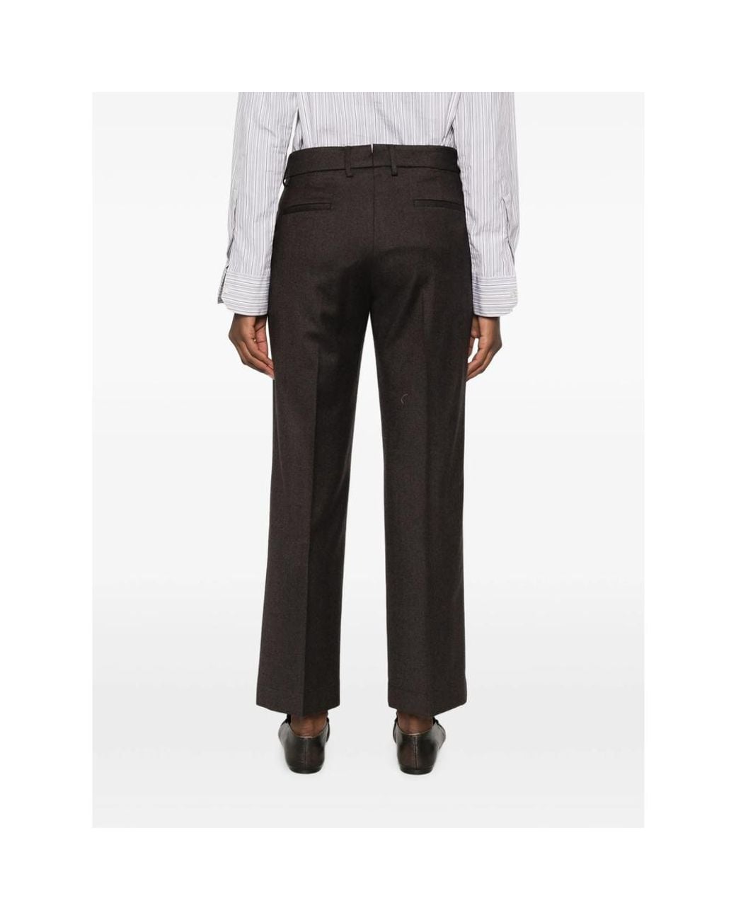 Berwich Gray Pressed-Crease Belt-Loop Trousers