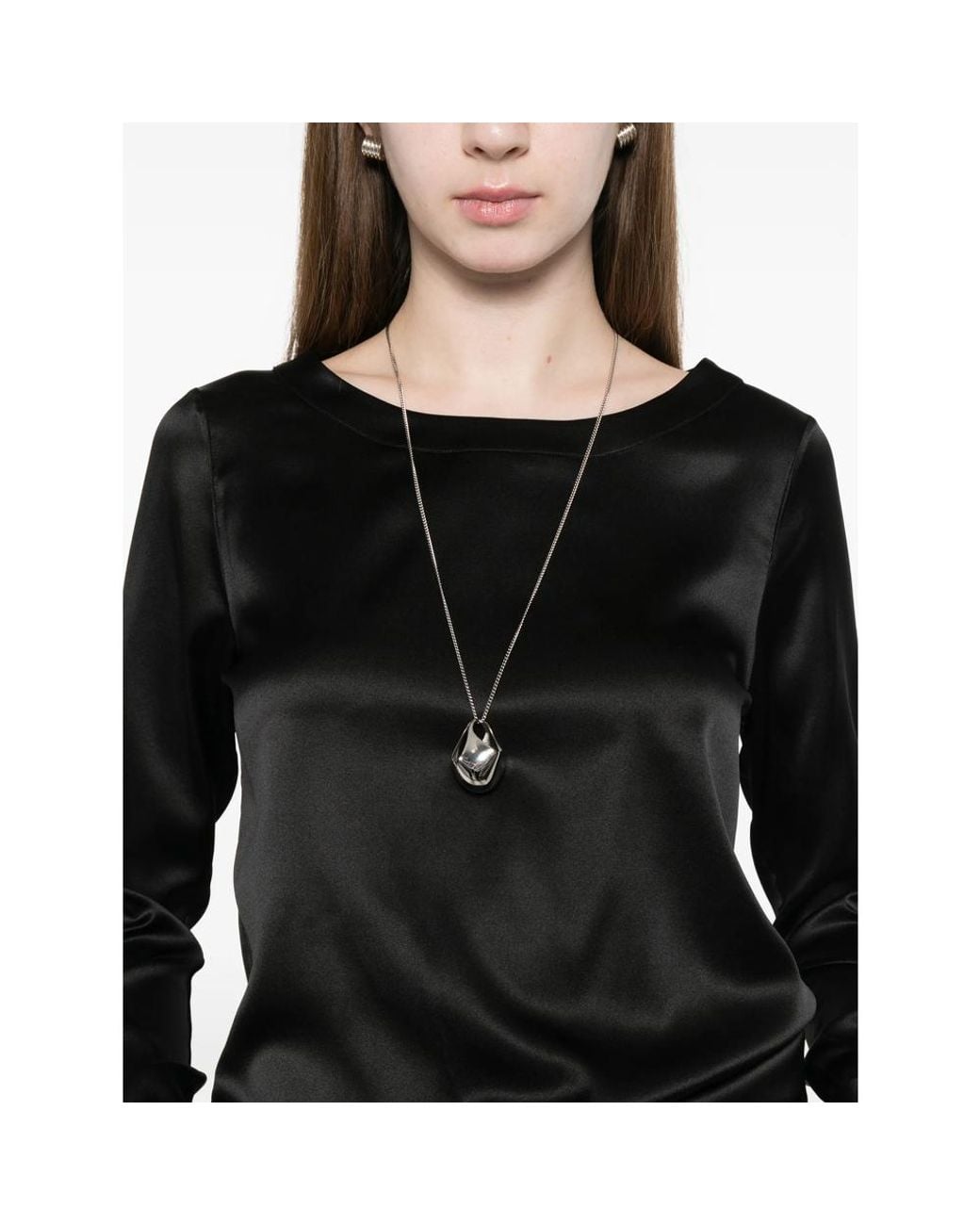 CAMICERIA MAZZARELLI Black Angie Long-Sleeve Top