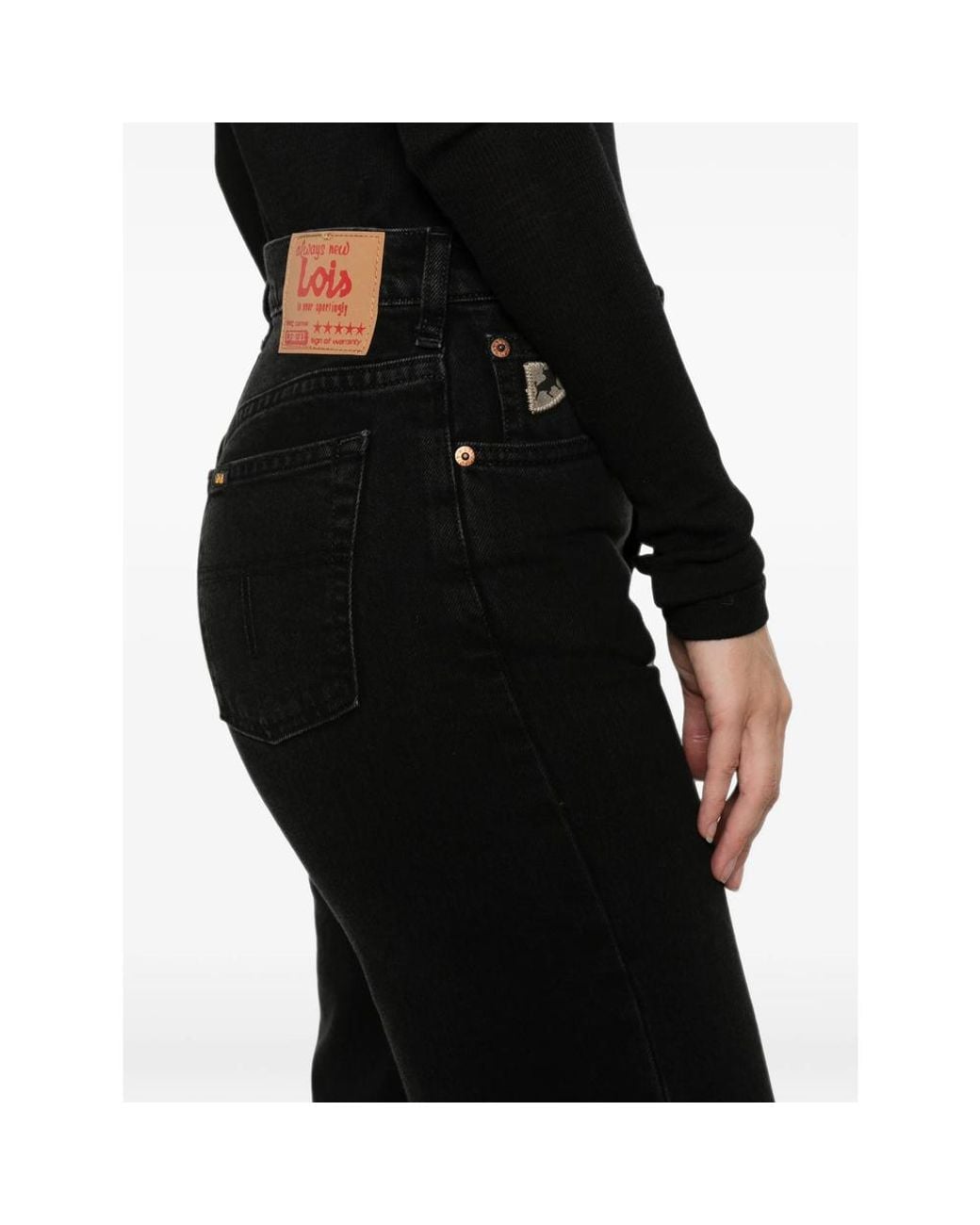 Lois Black Lindsay Wide-Leg Jeans