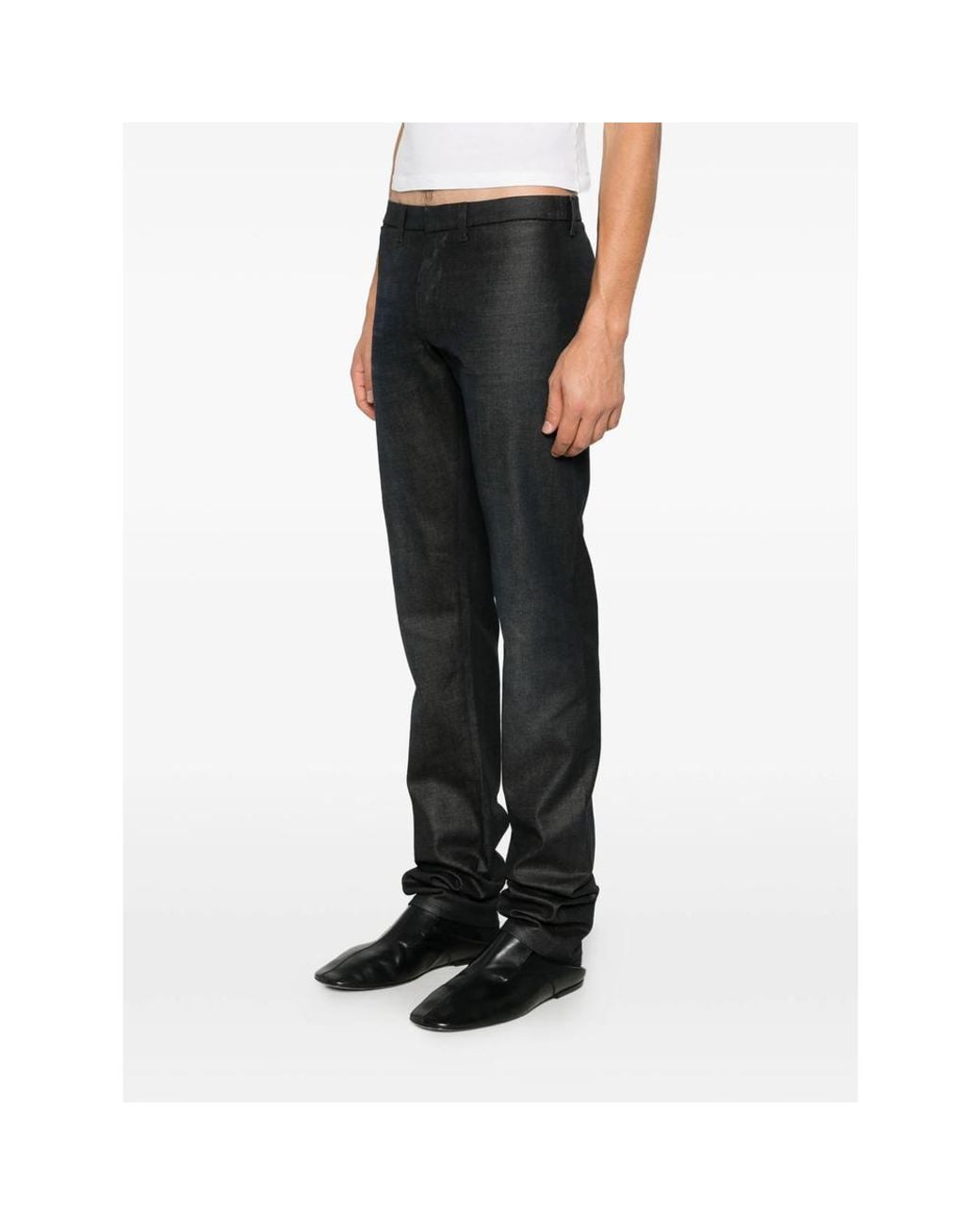 Gucci Black Logo-Patch Straight-Leg Jeand for men
