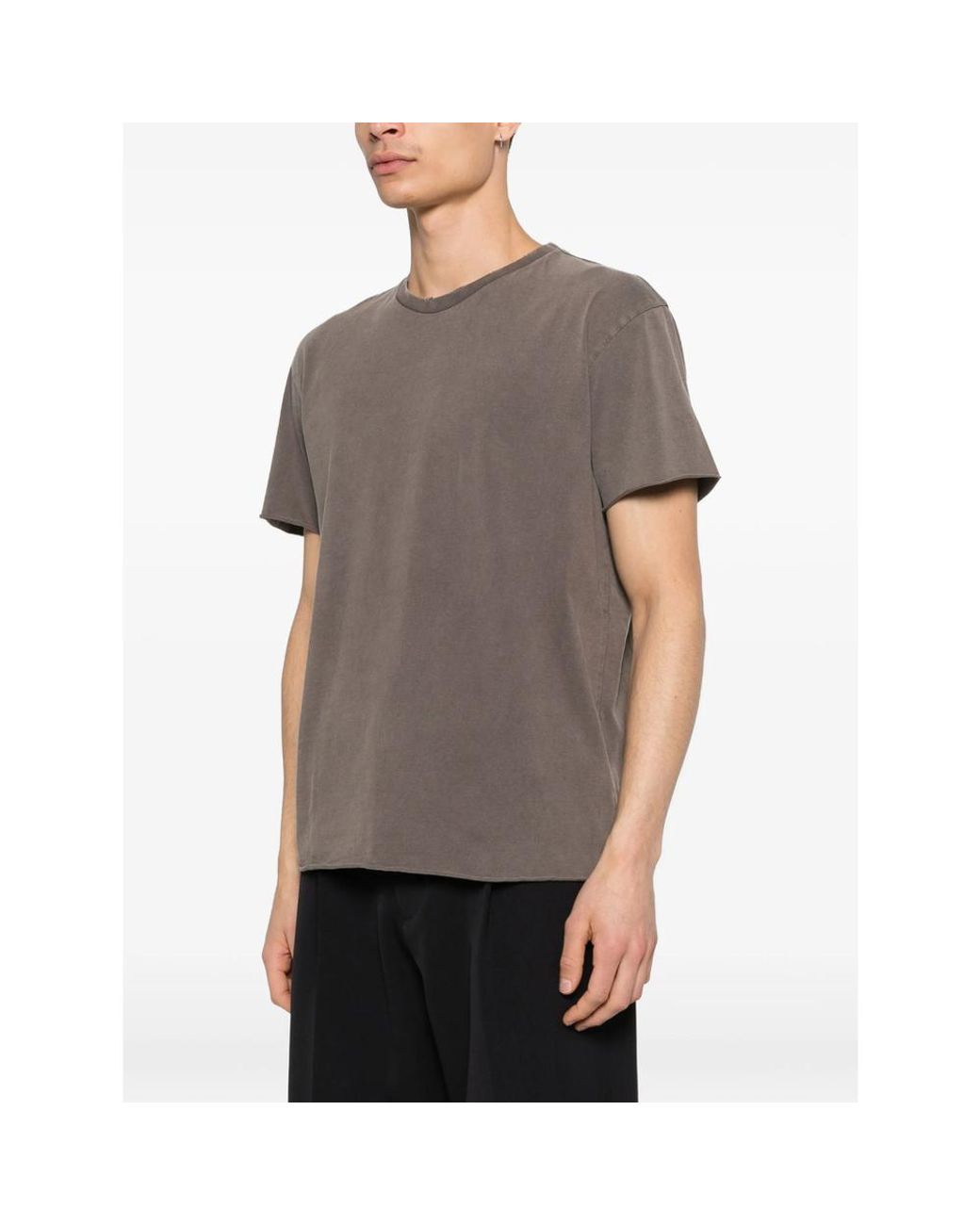 TONYWACK Gray Faded Raw T-Shirt for men