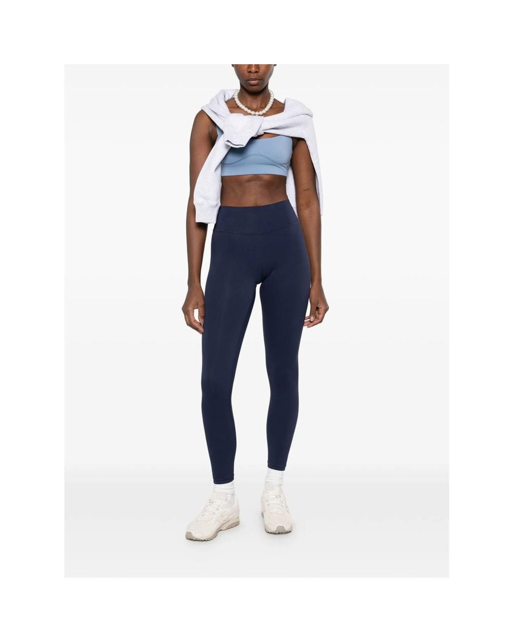 Sporty & Rich Blue Logo-Print Leggings