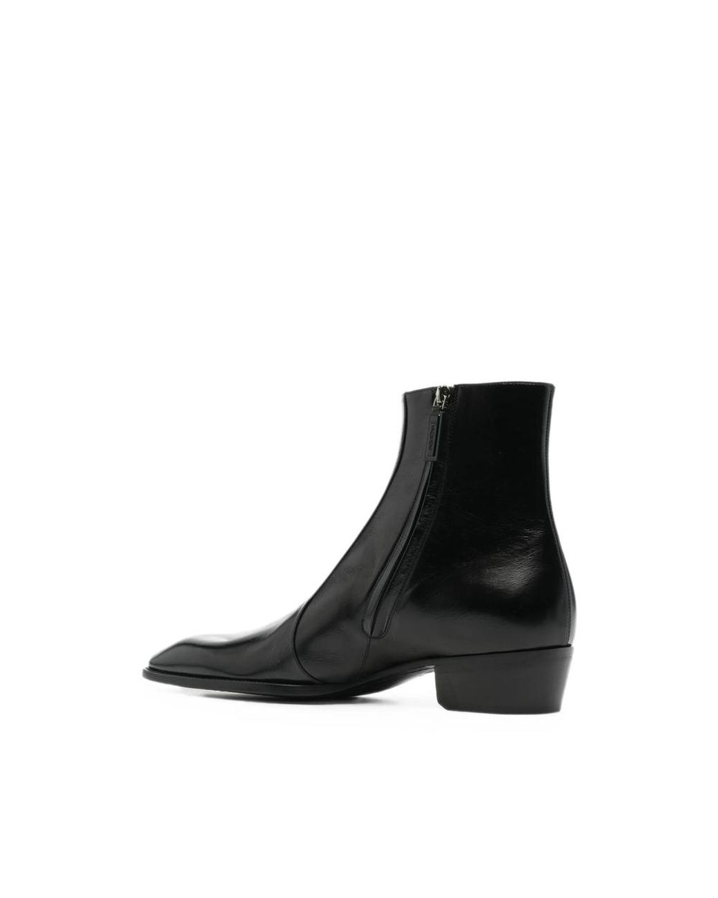 Saint Laurent Black Leather Ankle Boots for men