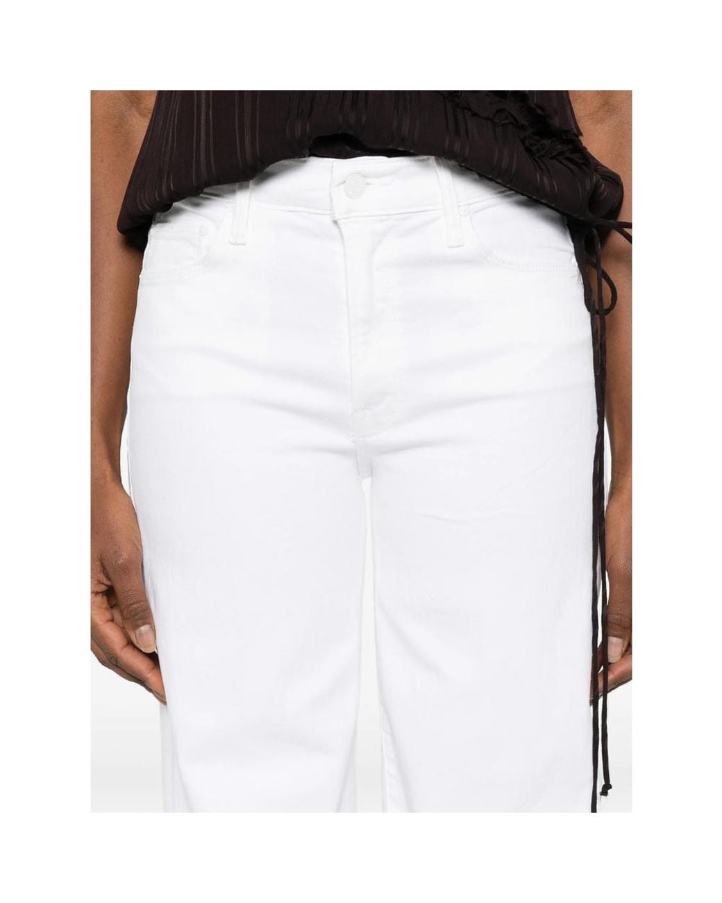 Mother White Twister Sneak Jeans