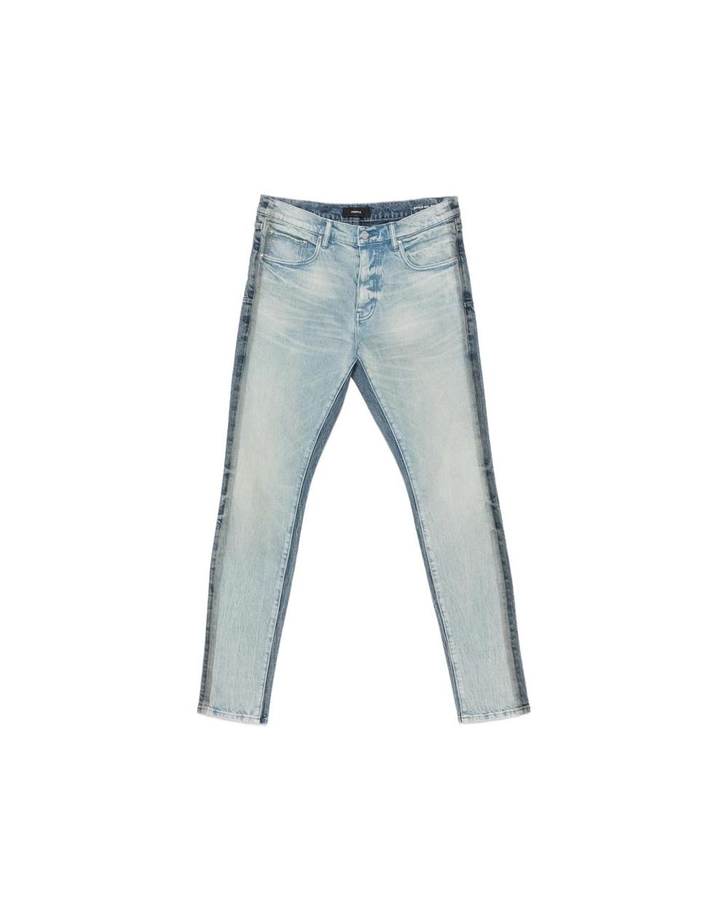 Purple Brand Blue Faded Panelled Jeans for men