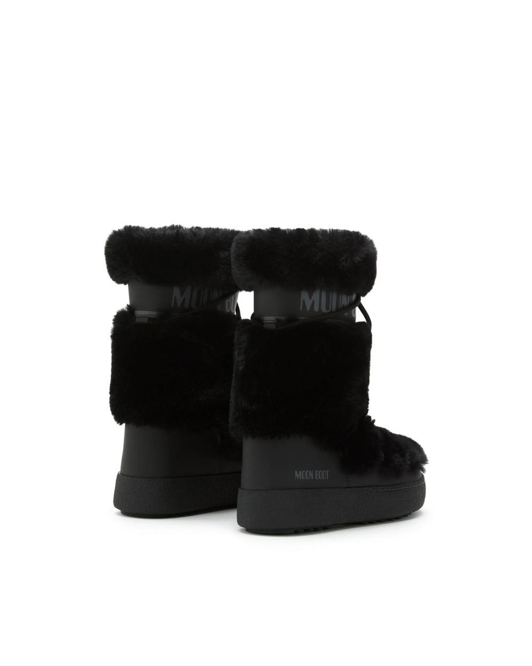 Moon Boot Black Ltrack Faux-Fur Boots