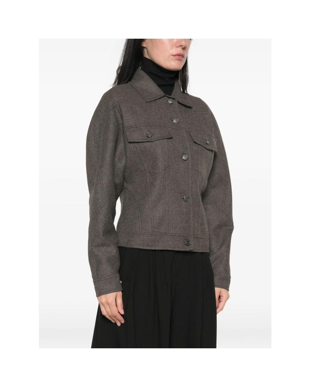 Max Mara Gray Rapace Virgin Wool Jacket