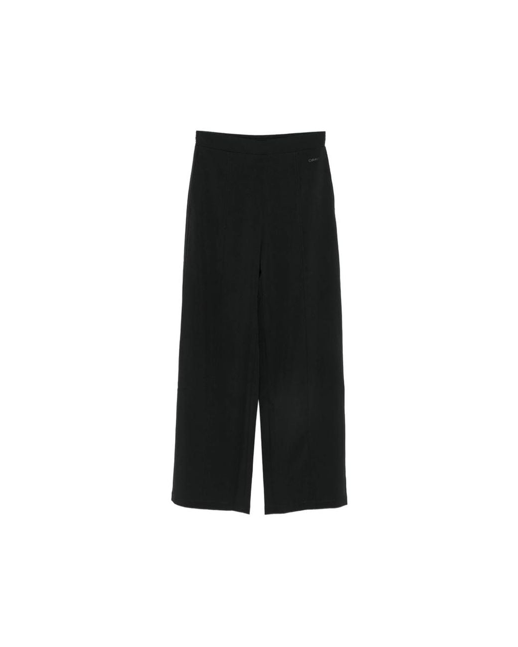 Calvin Klein Black Pintuck Wide-Leg Trousers
