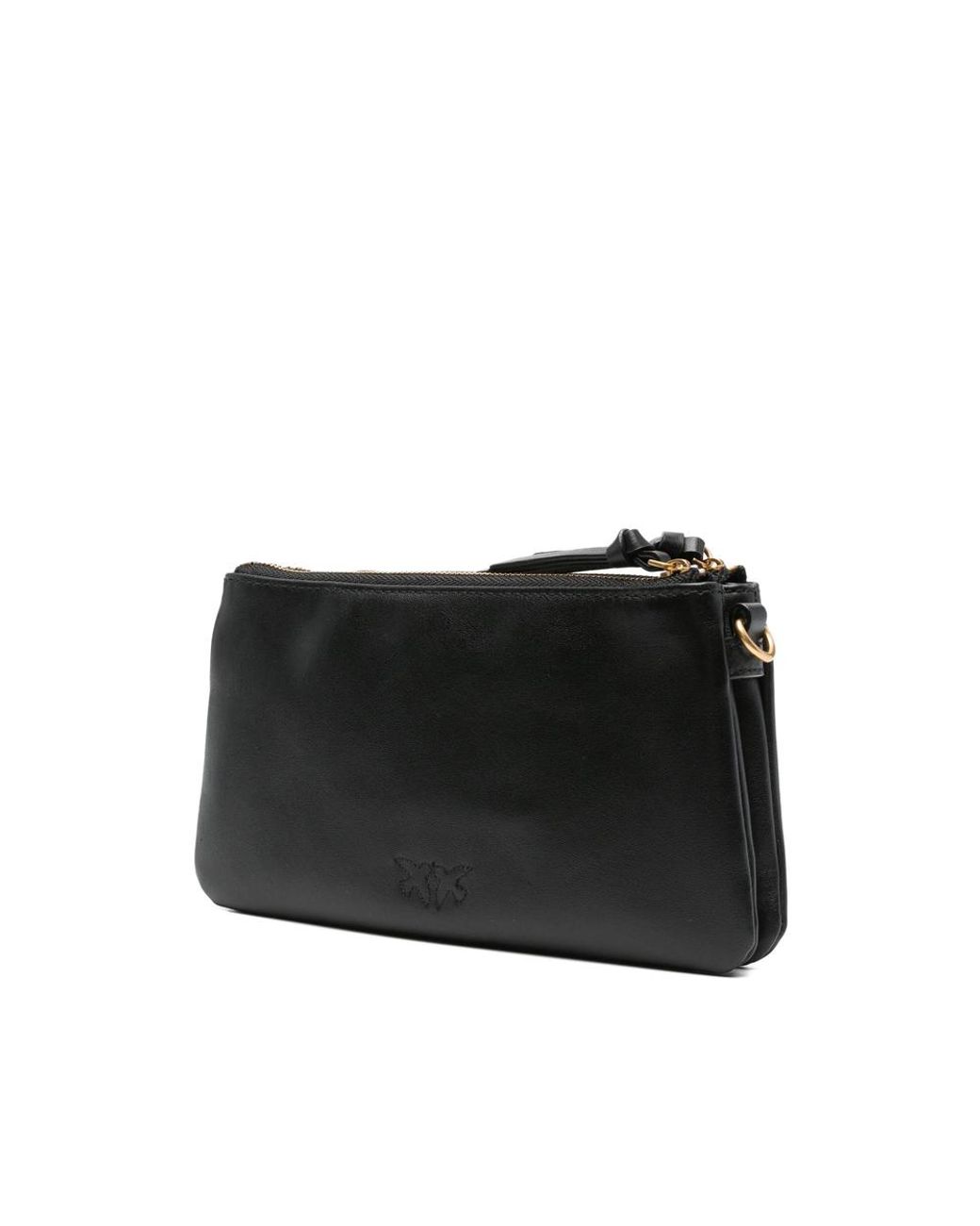 Pinko Black Small Double Leather Shoulder Bag