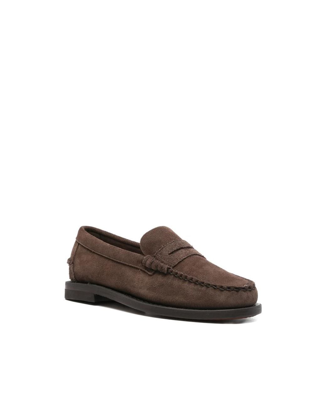 Sebago Brown Braided Penny Loafers