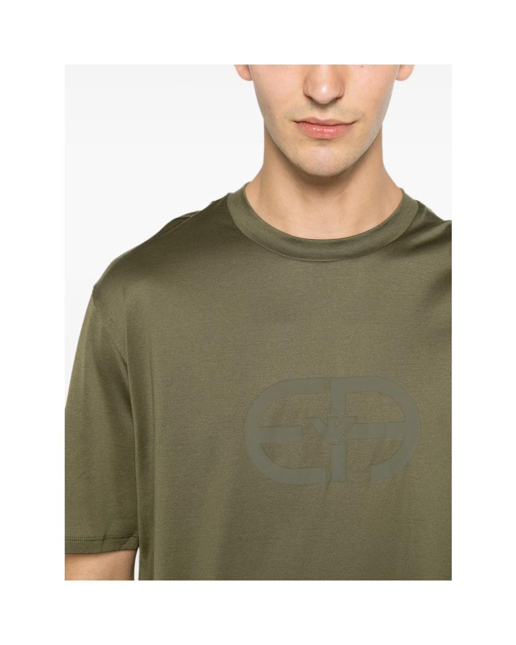 Emporio Armani Green Logo-Print Short-Sleeve T-Shirt for men