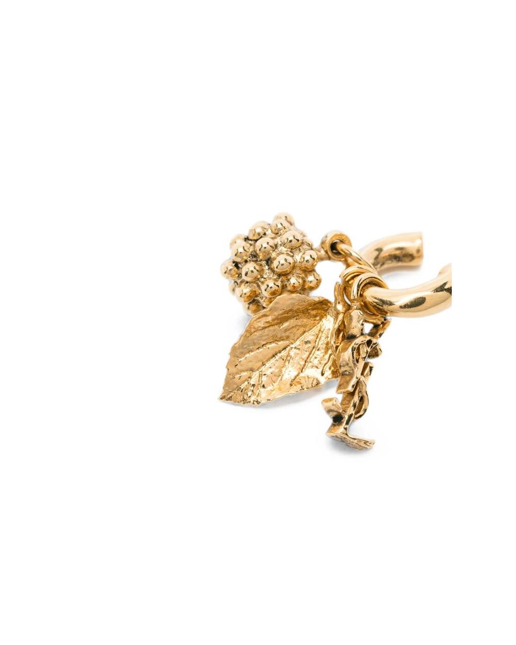 Saint Laurent Metallic Cassandre Berry Charm Hoop Earrings