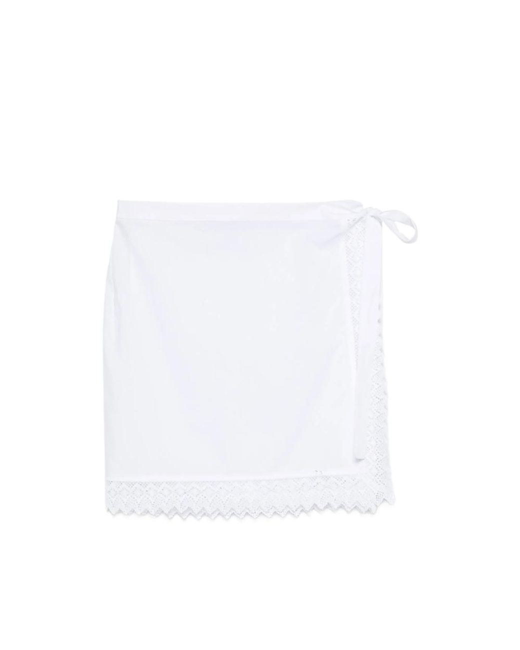 THE NINA STUDIO White Lace-Detail Mini Skirt