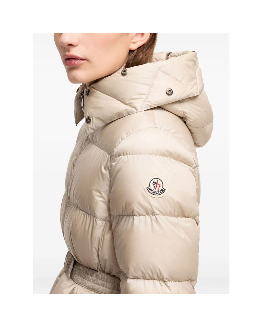 Moncler Gray Boed Logo-Patch Down Jacket