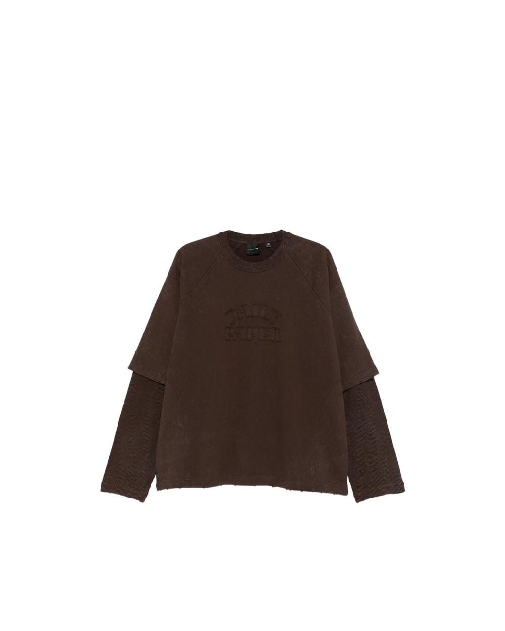 Daily Paper Brown Logo-Embroidered Layered-Sleeve Sweatshirt for men