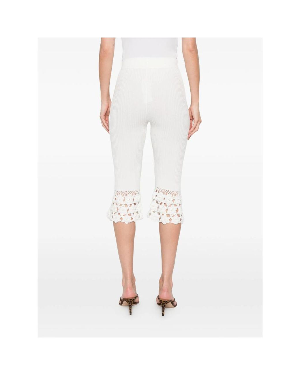 Ganni White Cropped Trousers