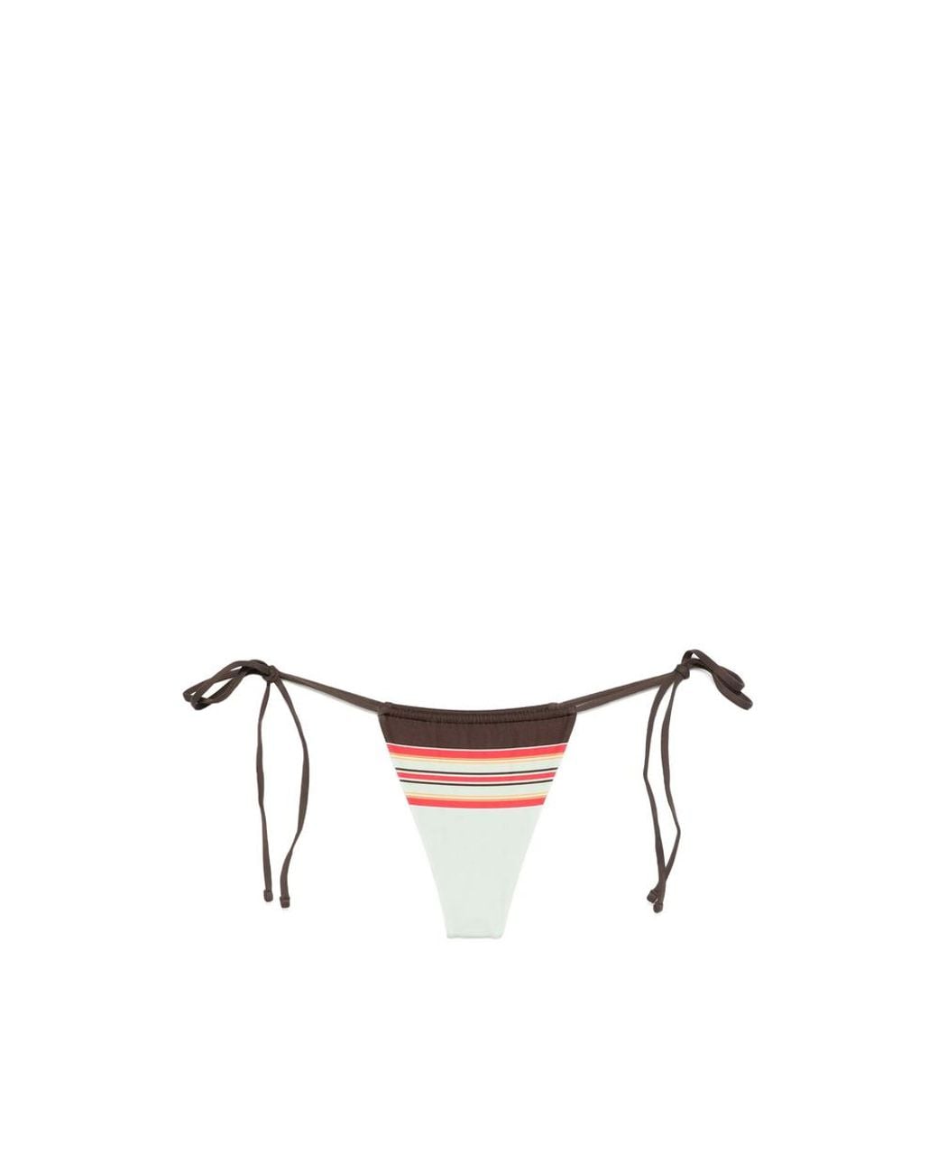 Frankie's Bikinis Brown Tia Striped Tie-Side Bikini Bottoms