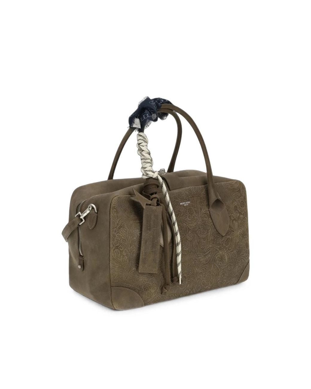 Golden Goose Deluxe Brand Green Medium Vita Floral-Embossed Travel Bag