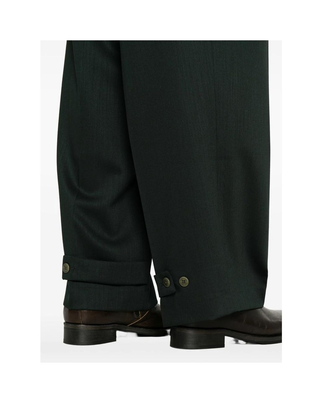 Costumein Gray Pleated Button-Cuff Trousers for men