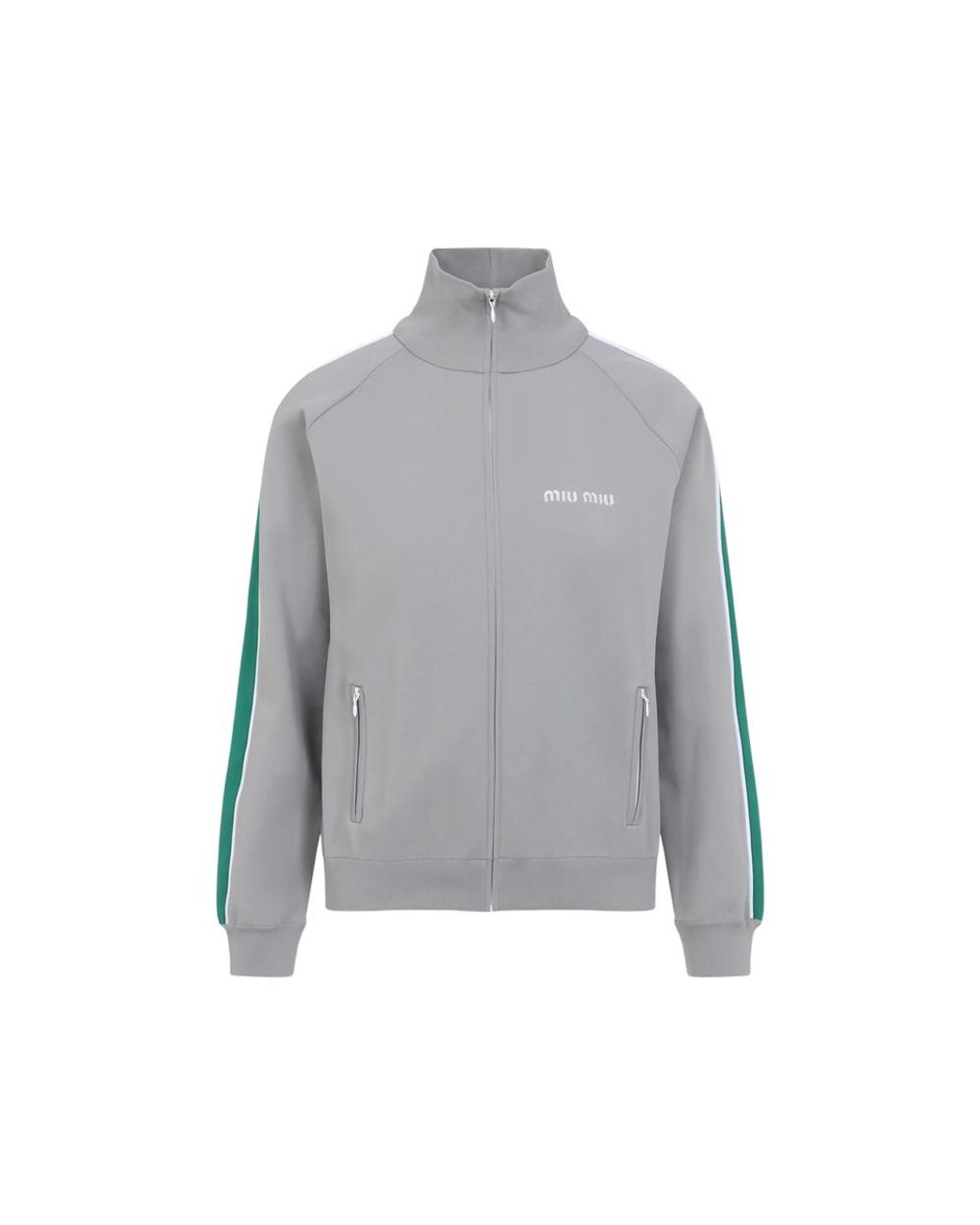 Miu Miu Gray Zip-Up Sweatshirt