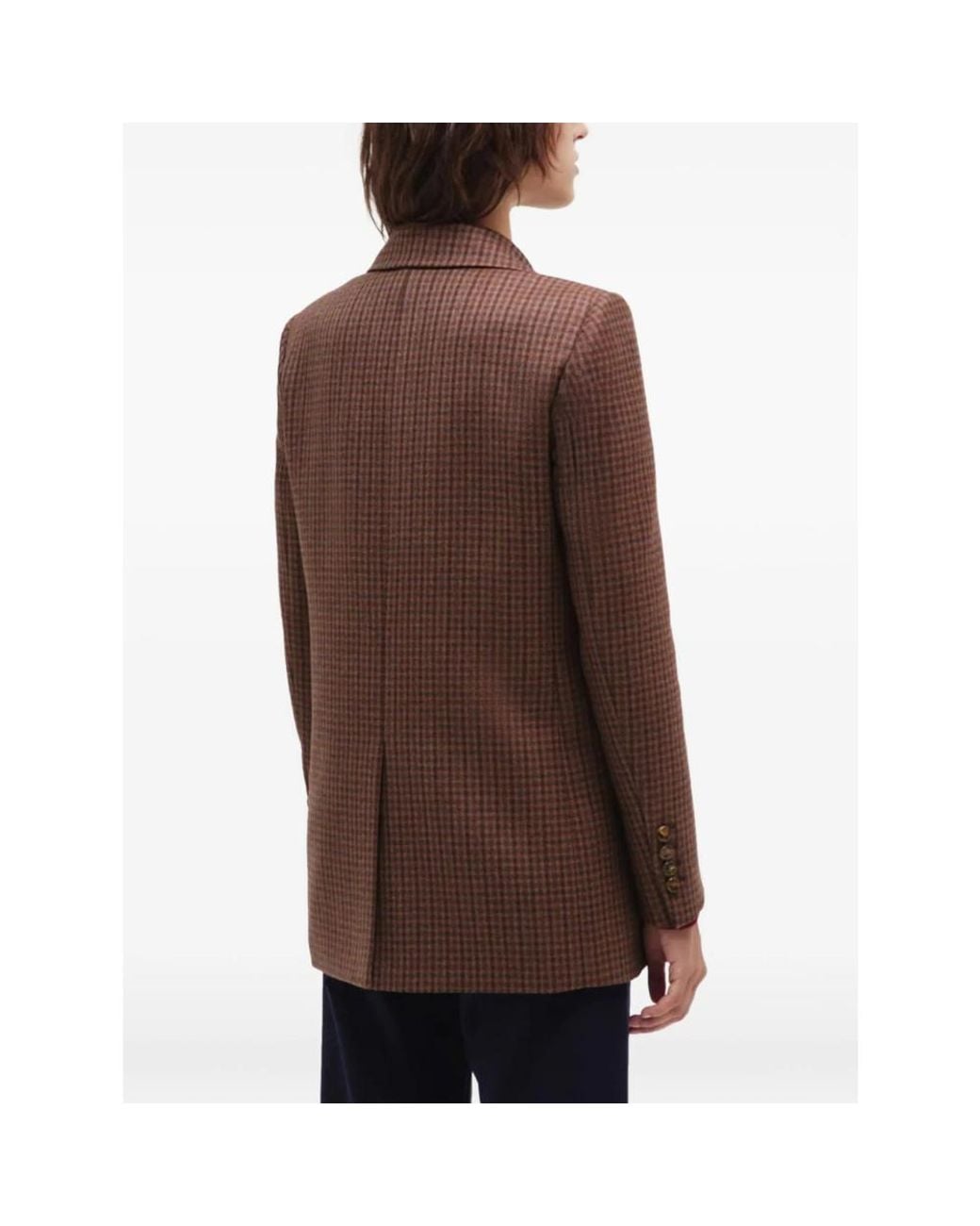 Blazé Milano Brown Check-Pattern Double-Breasted Jacket