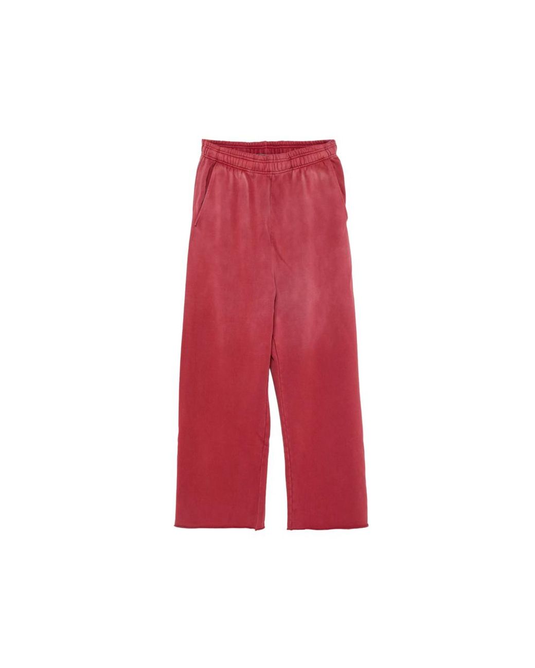 Entire studios Red Faded-Wash Raw-Cut Track Pants for men