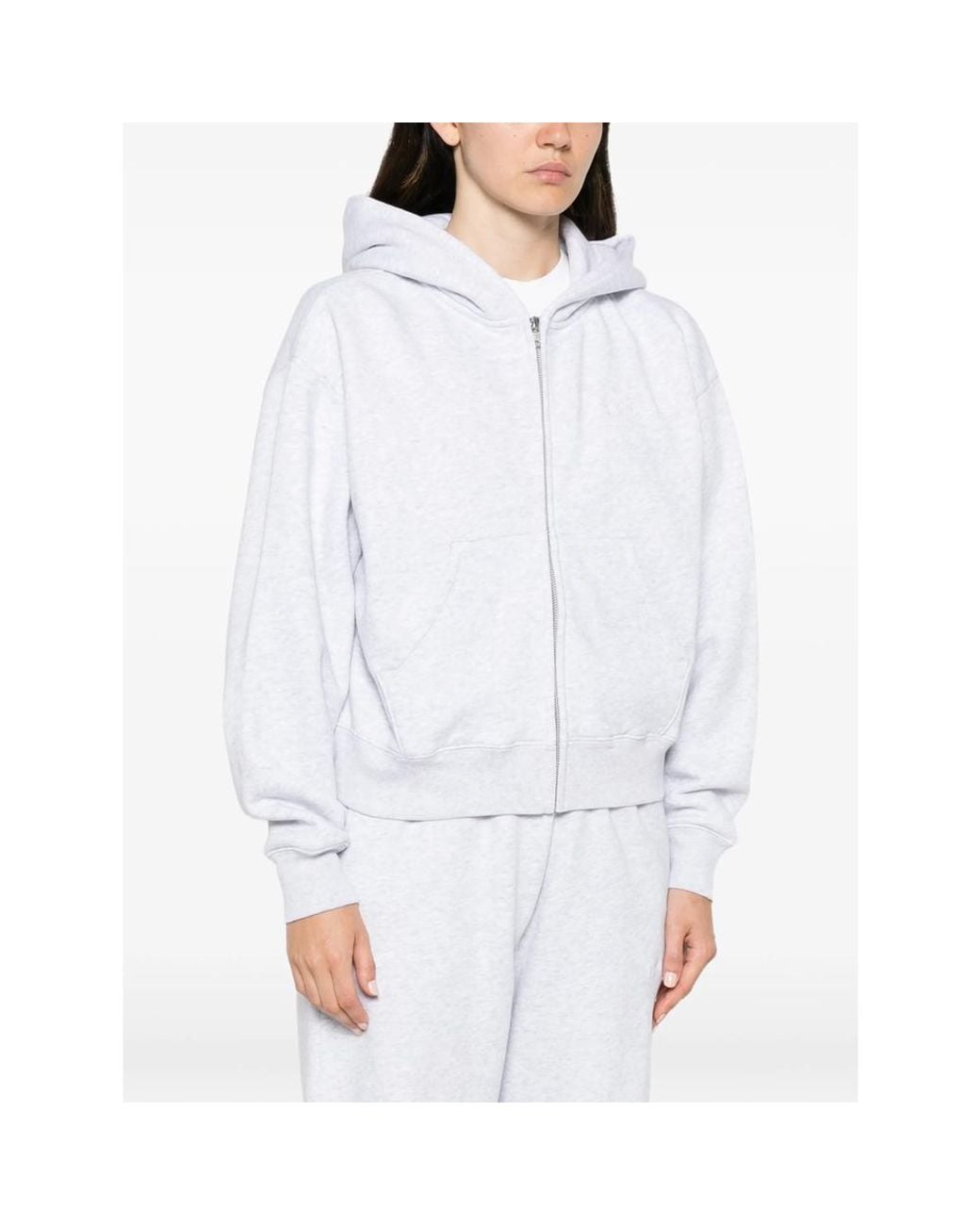 Sporty & Rich White Zip-Up Hoodie