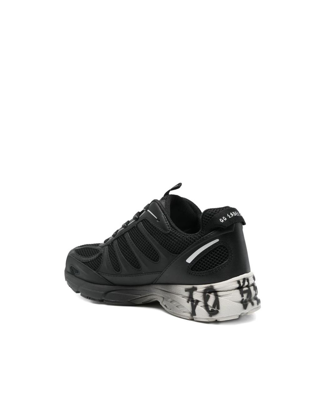 44 Label Group Black Panelled Sneakers for men