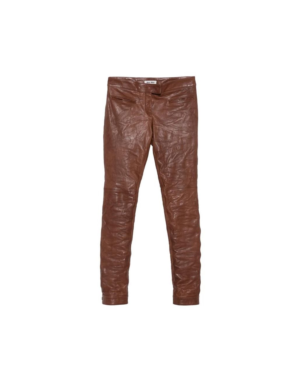 Miu Miu Brown Leather Trousers