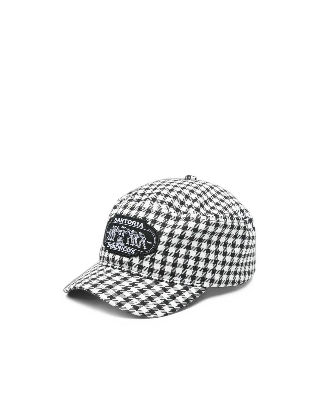 PDF White Check-Pattern Logo-Patch Baseball Cap for men