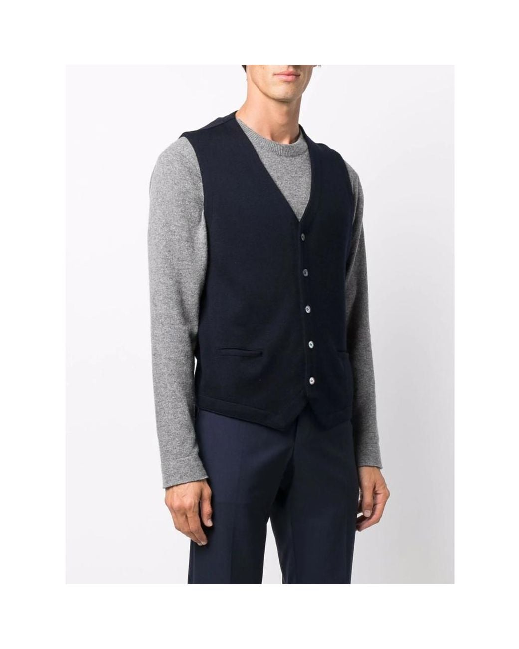 La Fileria Blue Knitted Sweater Vest for men