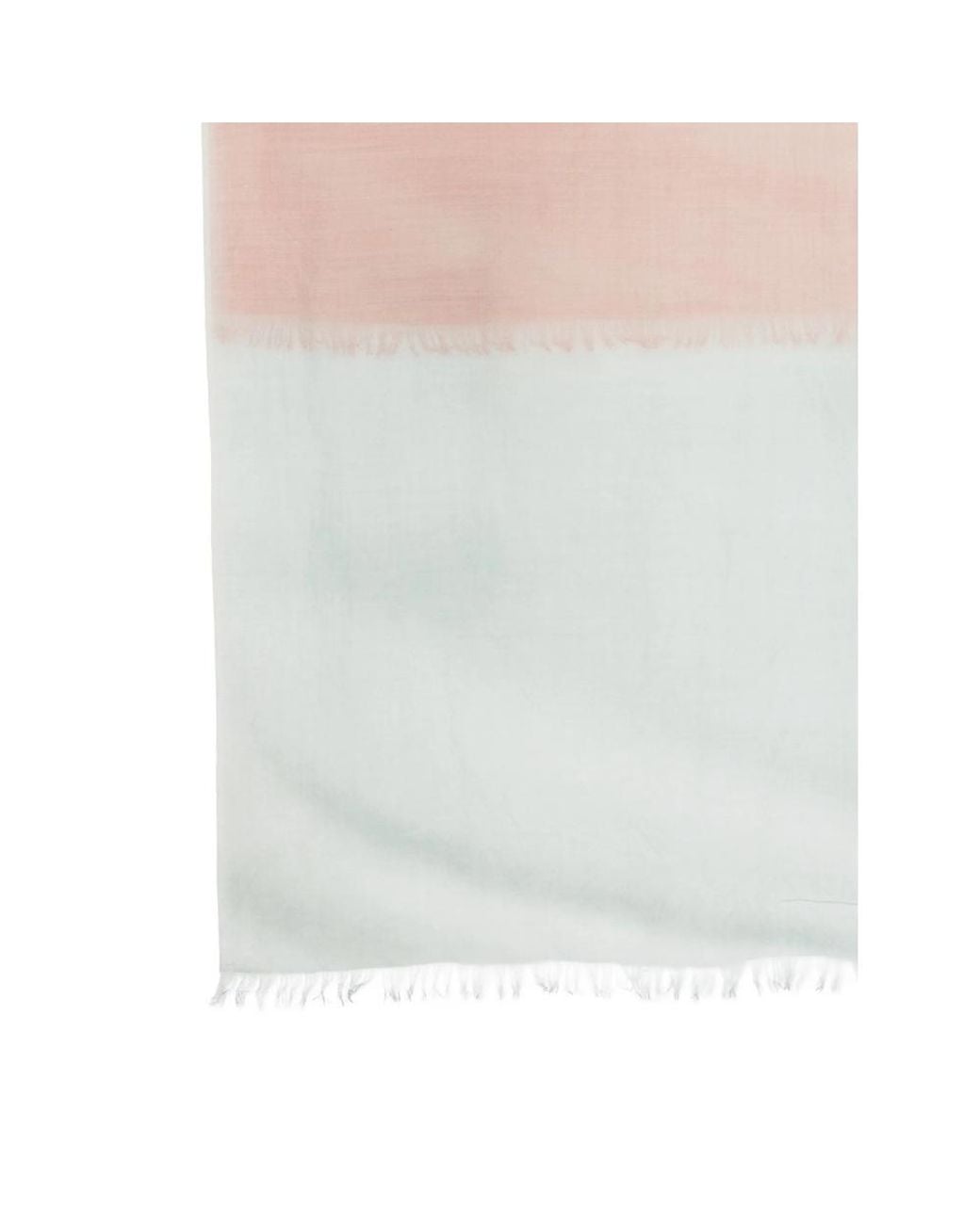 D'Aniello White Fringed Ombré-Effect Scarf