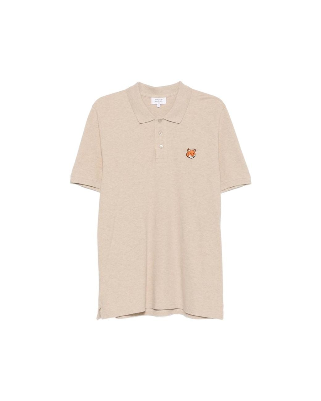 Maison Kitsuné Natural Fox Head Patch Polo Shirt for men