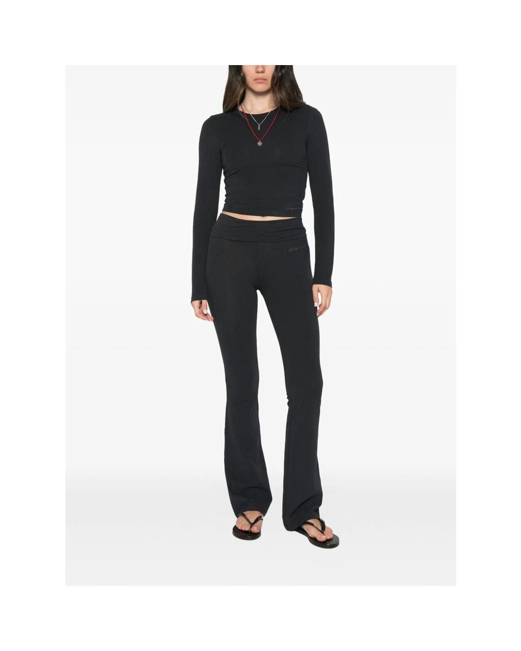 Sporty & Rich Black Vaina Long-Sleeve T-Shirt